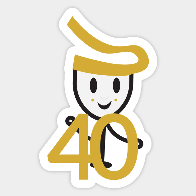 40th Birthday Cute Wine Glass Sticker by sigdesign